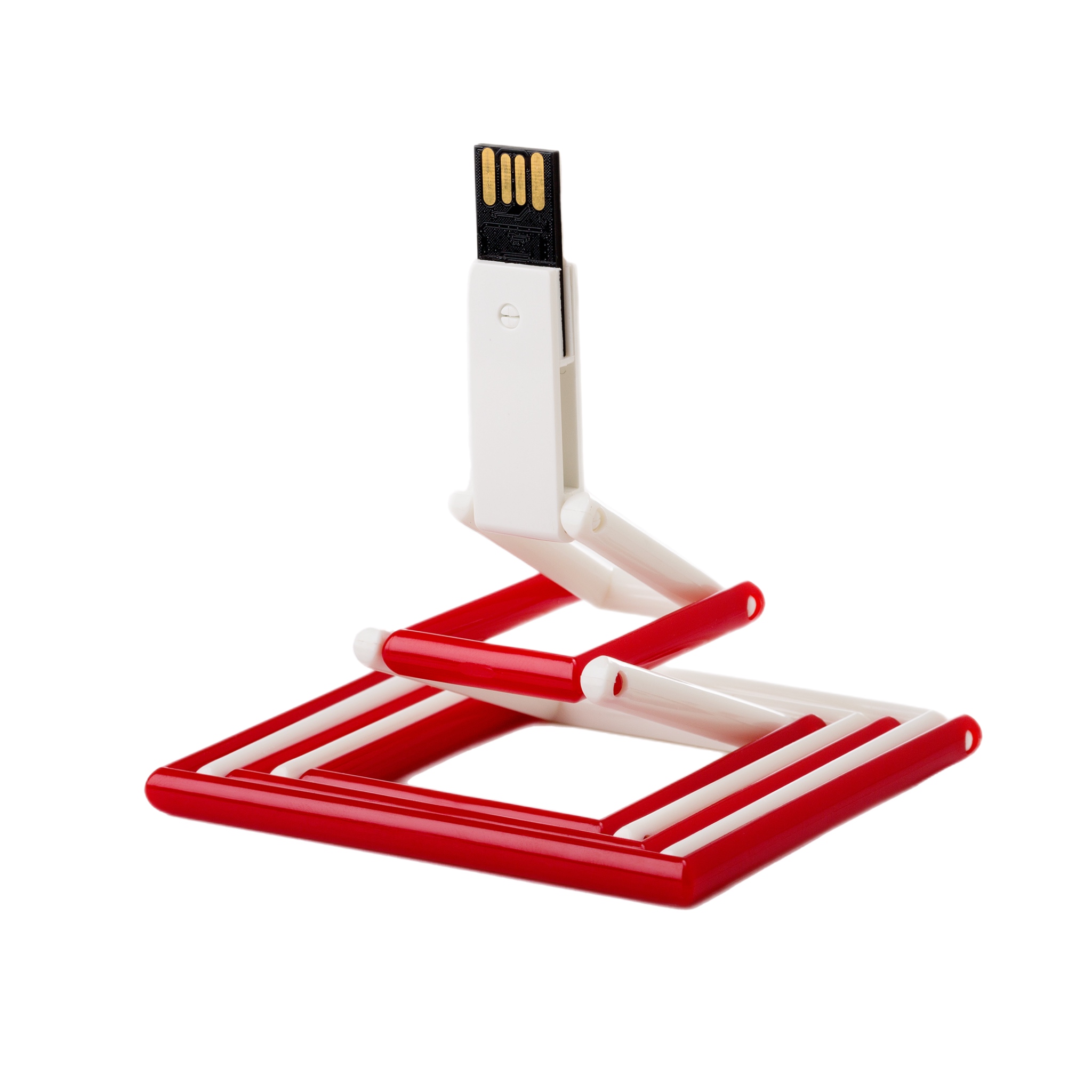 USB-флешка модель 119, (USB 2.0),  объем памяти 512 MB, цвет белый/красный