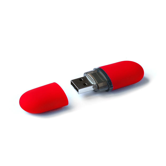 USB-флешка модель 184 Soft Touch, (USB 2.0), объем памяти 8 GB, цвет красный
