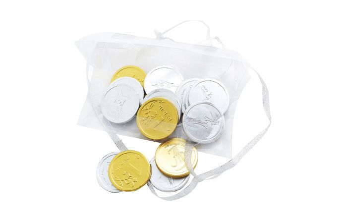 Шоколадные монеты 6г в упаковке «подушка» по 20шт [120г] с логотипом заказчика