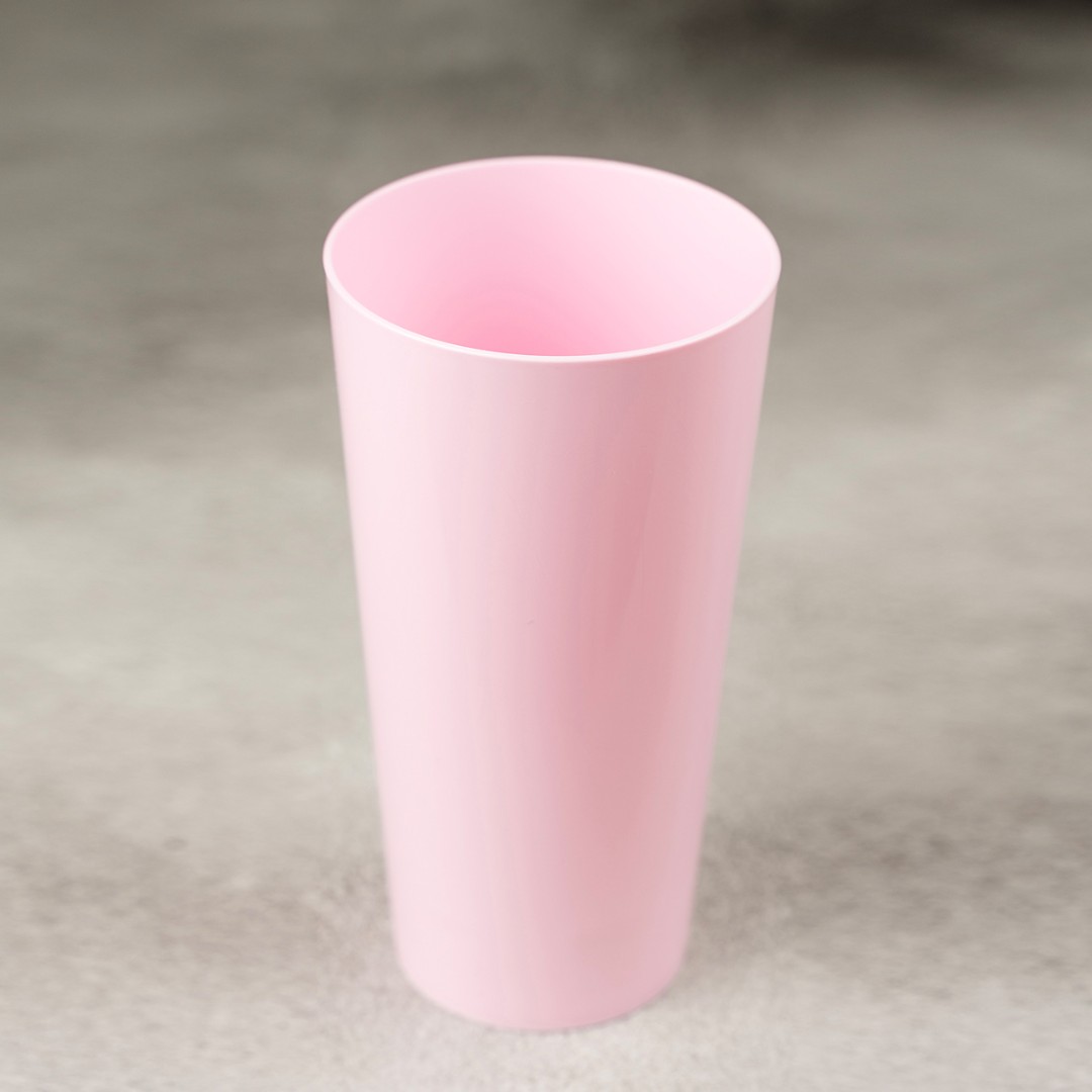 Многоразовый пластиковый стакан 400 мл светло-розовый
