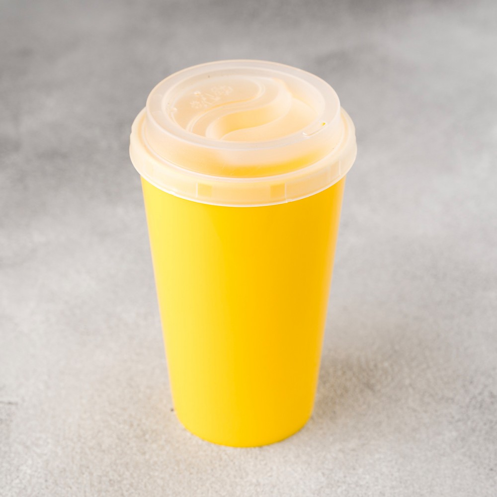 Многоразовый пластиковый стакан 300 мл желтый